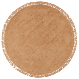 Safavieh Easy Care 3'-0&quot x 3'-0&quot Round Cotton Hand Tufted Rug in Light Brown