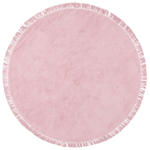 Safavieh Easy Care 3'-0&quot x 3'-0&quot Round Cotton Hand Tufted Rug in Rose