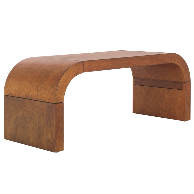 Safavieh Liasonya Wood Curved Coffee Table in Natural