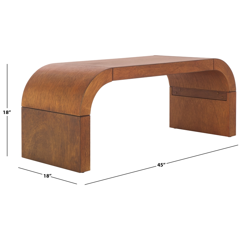Safavieh Liasonya Wood Curved Coffee Table in Natural