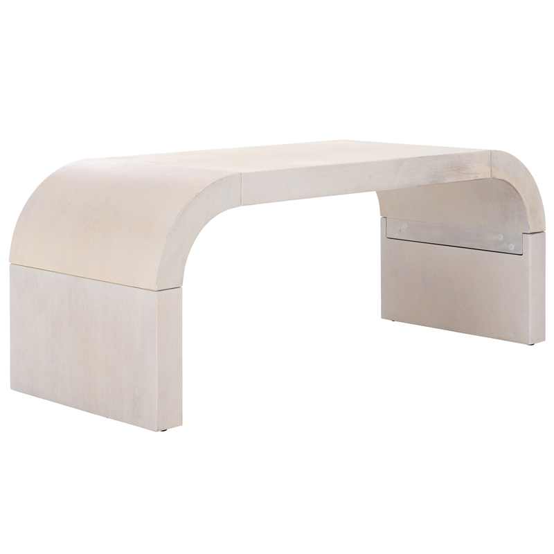 Safavieh Liasonya Wood Curved Coffee Table in White