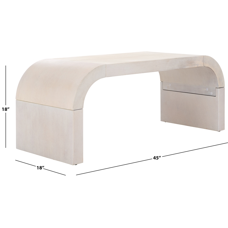 Safavieh Liasonya Wood Curved Coffee Table in White