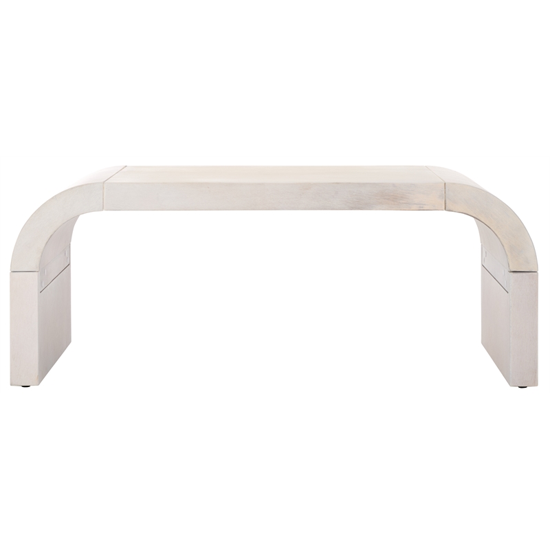 Safavieh Liasonya Wood Curved Coffee Table in White
