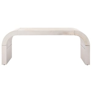 Safavieh Liasonya Wood Curved Coffee Table in White