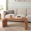 Safavieh Liasonya Wood Curved Coffee Table in Natural
