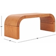 Safavieh Liasonya Wood Curved Coffee Table in Natural