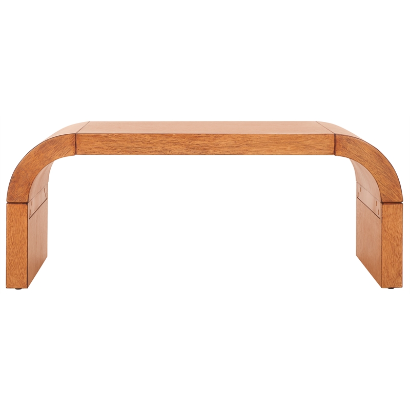 Safavieh Liasonya Wood Curved Coffee Table in Natural