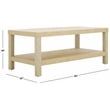 Safavieh Apis Raffia Wood 2 Shelf Coffee Table in Natural