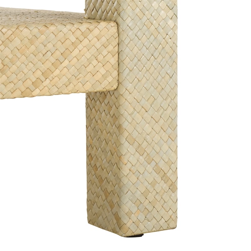 Safavieh Apis Raffia Wood 2 Shelf Coffee Table in Natural