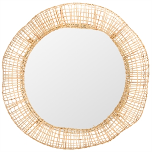 Safavieh Alia Wood and Iron Mirror in Natural