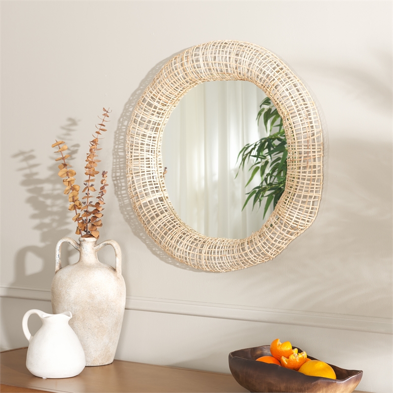 Safavieh Alia Wood and Iron Mirror in Natural