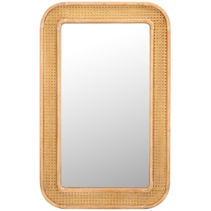 Safavieh Alessa Wood and Iron Mirror in Natural