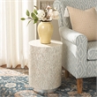 Safavieh Scarlett Round Solid Wood Accent Table in Natural / Silver