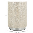 Safavieh Scarlett Round Solid Wood Accent Table in Natural / Silver