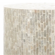 Safavieh Scarlett Round Solid Wood Accent Table in Natural / Silver