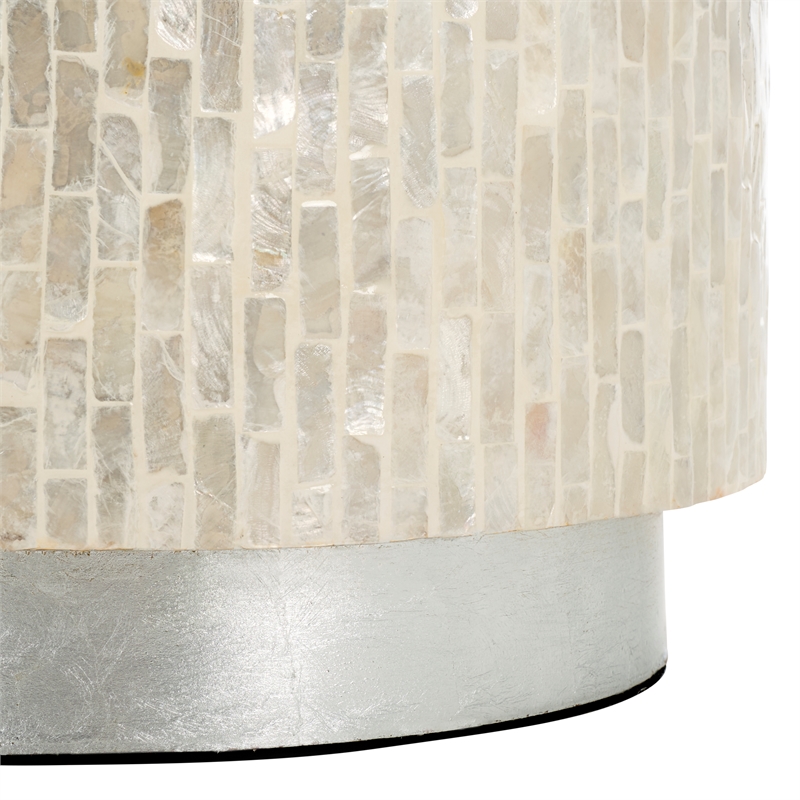 Safavieh Scarlett Round Solid Wood Accent Table in Natural / Silver