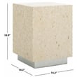 Safavieh Scarlett Square Solid Wood Accent Table in Natural / Silver