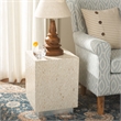 Safavieh Scarlett Square Solid Wood Accent Table in Natural / Silver