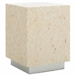 Safavieh Scarlett Square Solid Wood Accent Table in Natural / Silver