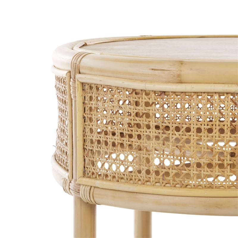 Safavieh Arvid Round Wood Accent Table in Natural
