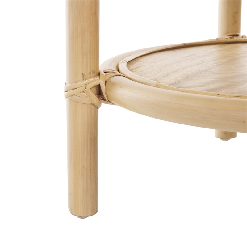 Safavieh Arvid Round Wood Accent Table in Natural