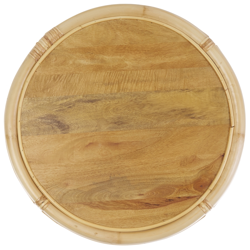 Safavieh Arvid Round Wood Accent Table in Natural