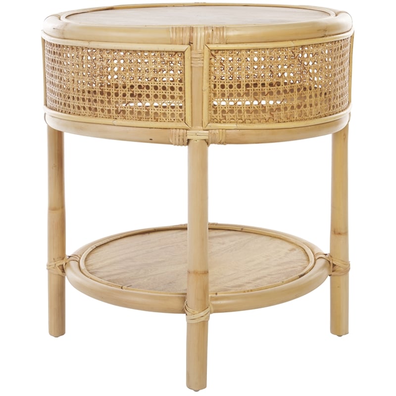 Safavieh Arvid Round Wood Accent Table in Natural
