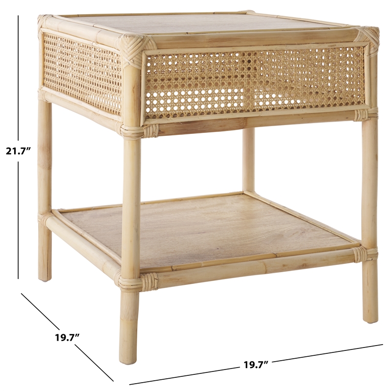 Safavieh Arvid Square Wood Accent Table in Natural