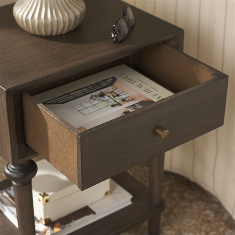 Safavieh Ambrashi Wood End Table in Dark Gray