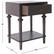 Safavieh Ambrashi Wood End Table in Dark Gray