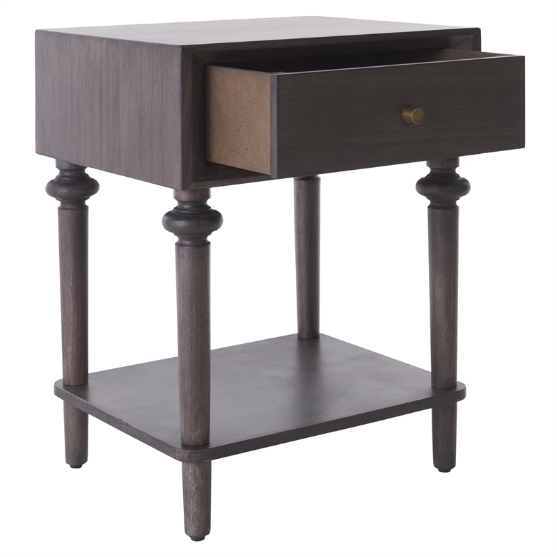 Safavieh Ambrashi Wood End Table in Dark Gray