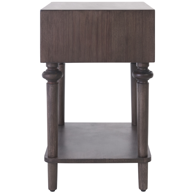 Safavieh Ambrashi Wood End Table in Dark Gray