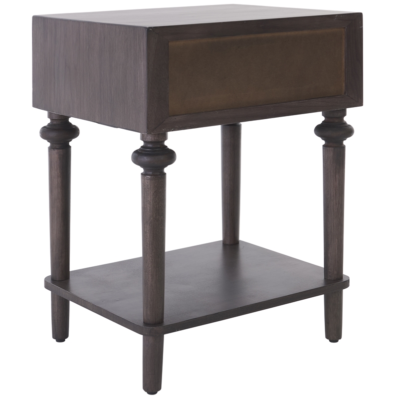 Safavieh Ambrashi Wood End Table in Dark Gray