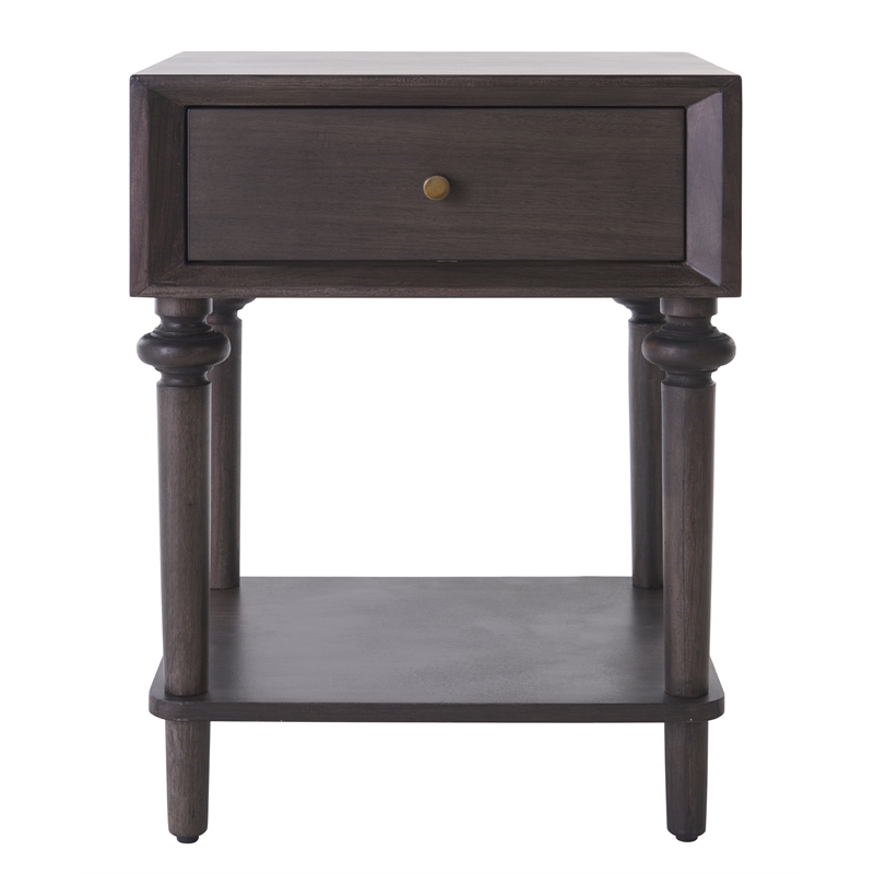 Safavieh Ambrashi Wood End Table in Dark Gray