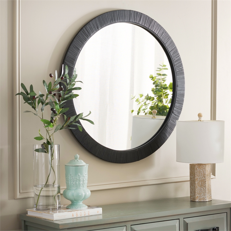 Safavieh Nellie Wood and Iron Mirror in Black