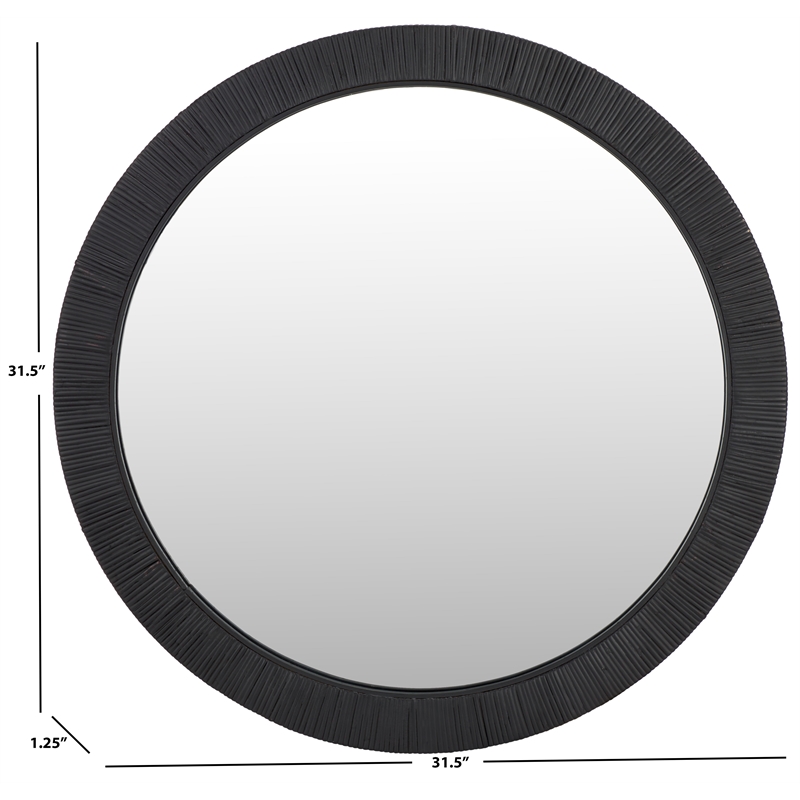 Safavieh Nellie Wood and Iron Mirror in Black