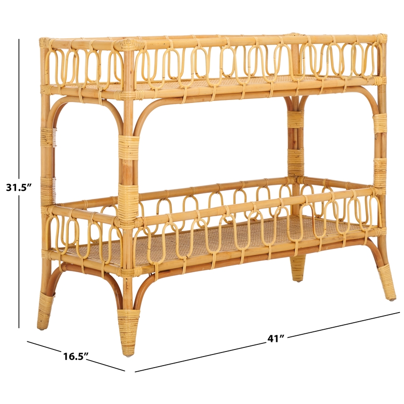 Safavieh Isaiah Rattan 2 Tier Storage Unit in Natural