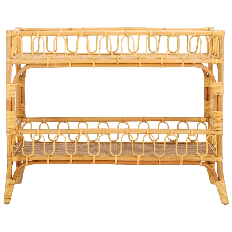 Safavieh Isaiah Rattan 2 Tier Storage Unit in Natural