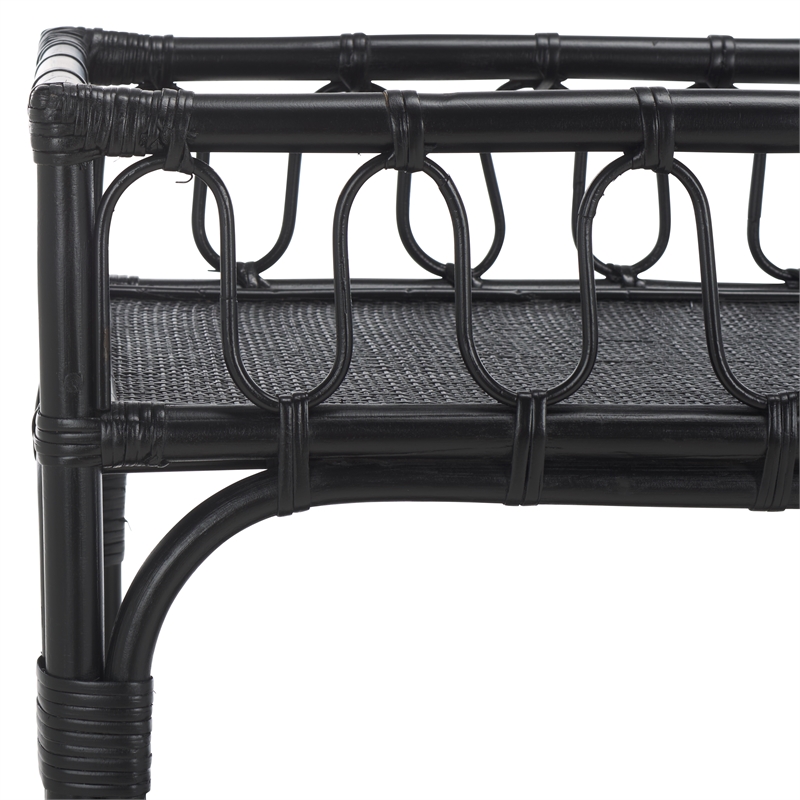 Safavieh Isaiah Rattan 2 Tier Storage Unit in Black