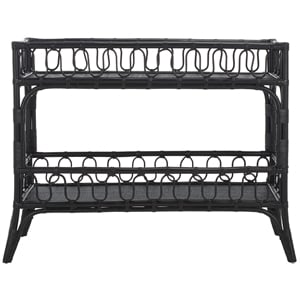Safavieh Isaiah Rattan 2 Tier Storage Unit in Black