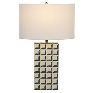 safavieh isle resin table lamp in white / blue
