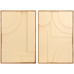 Safavieh Modern Geometry Wood Framed Dimensional Wall Art in Natural / Ivory