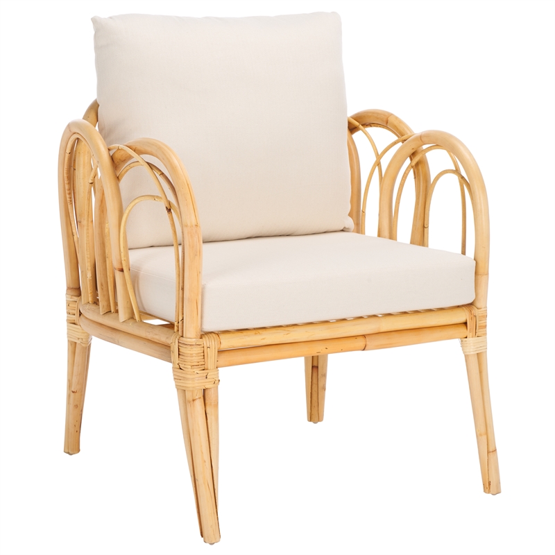 Safavieh Coralie Accent Chair with Cotton Cushion in White / Natural