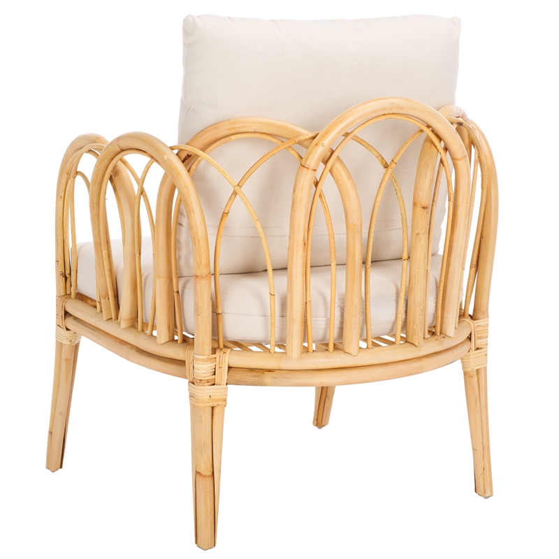 Safavieh Coralie Accent Chair with Cotton Cushion in White / Natural