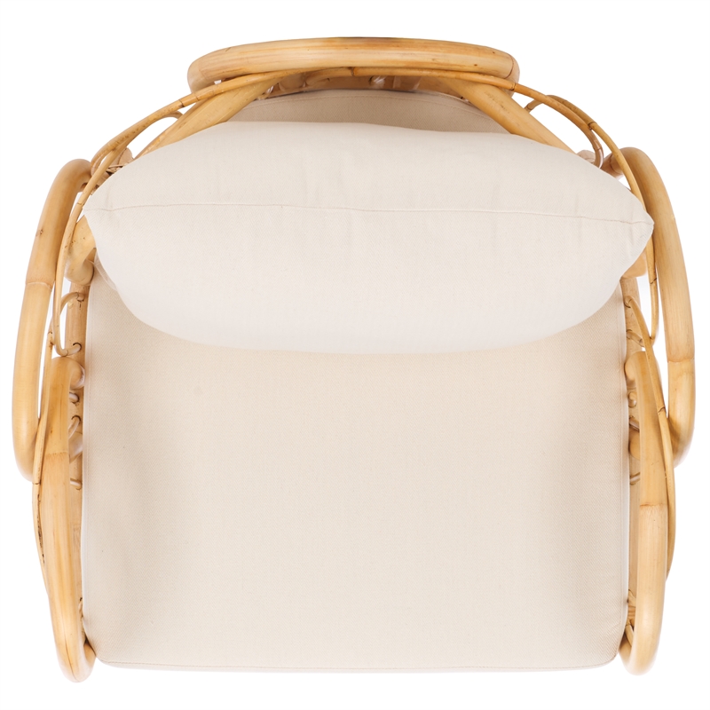 Safavieh Coralie Accent Chair with Cotton Cushion in White / Natural