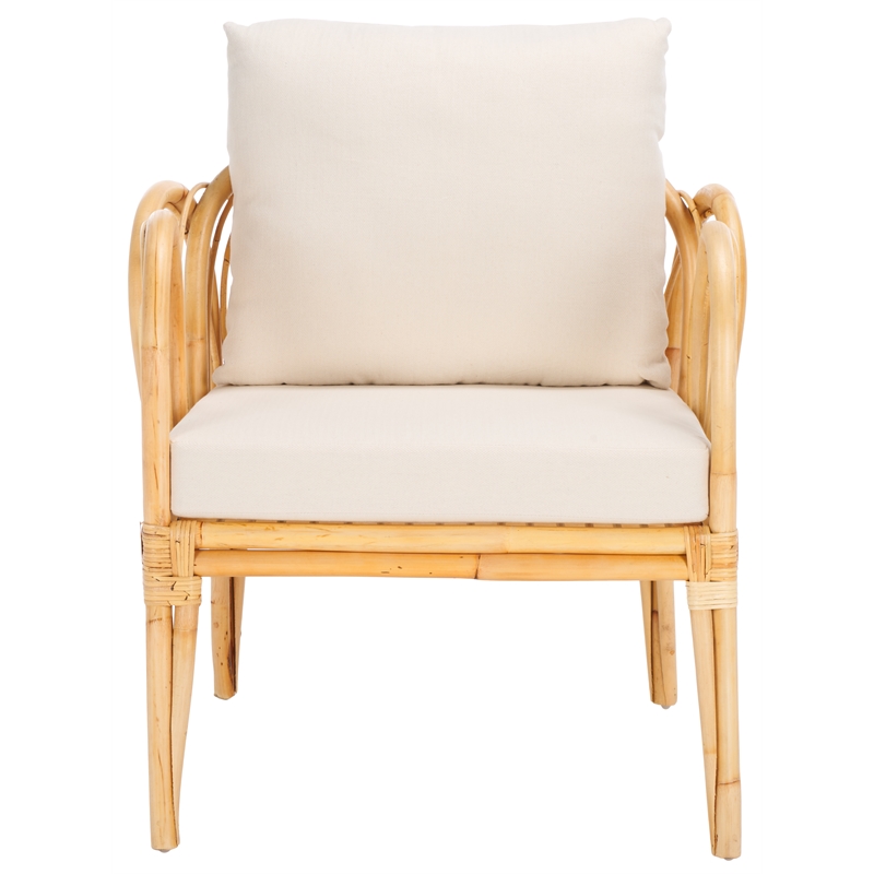 Safavieh Coralie Accent Chair with Cotton Cushion in White / Natural