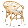 Safavieh Cosette Accent Chair with Cotton Cushion in White / Natural