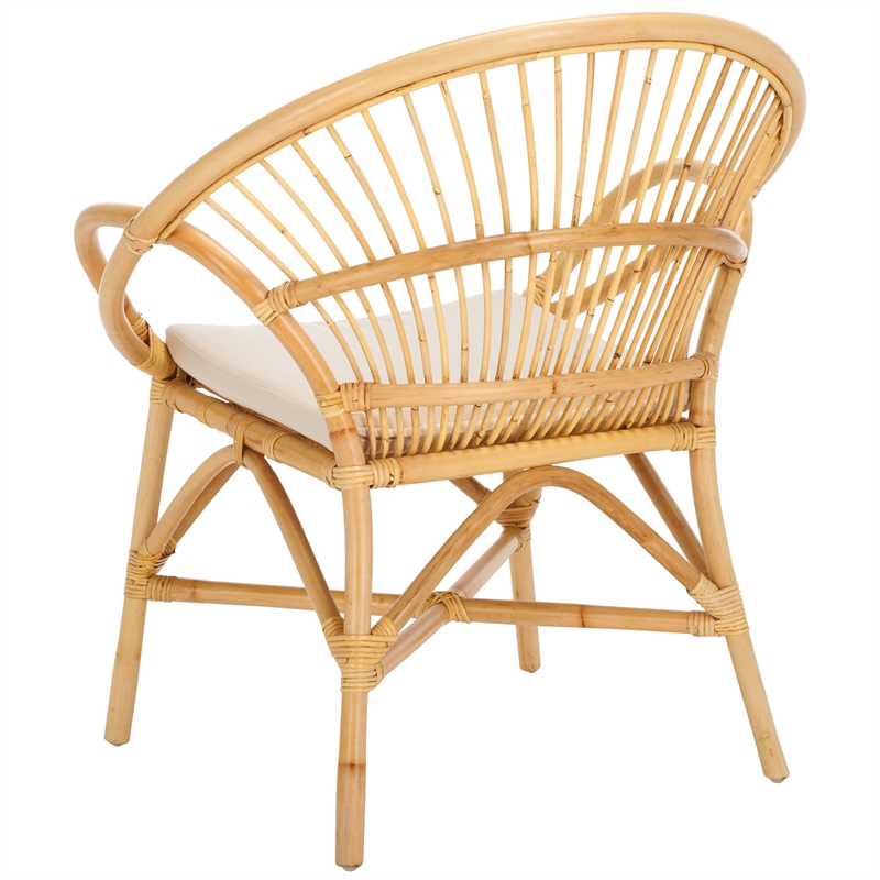 Safavieh Cosette Accent Chair with Cotton Cushion in White / Natural