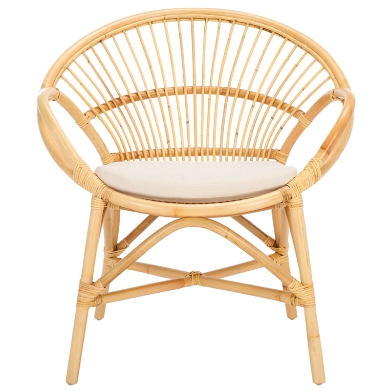 Safavieh Cosette Accent Chair with Cotton Cushion in White / Natural