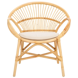 Safavieh Cosette Accent Chair with Cotton Cushion in White / Natural